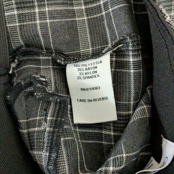 CALVIN KLEIN Gray Plaid Stretchy Mid-Rise Pull-On Casual Skinny Pants; Size 2 - Picture 4 of 5
